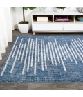 Zolak Berber Stripe Geometric Blue/Ivory 5 ft. x 8 ft. Indoor/Outdoor Area Rug