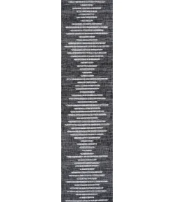 Jonathany Santa Monica SMB124E Black/Ivory Area Rug 2 ft. 2 in. X 10 ft. Runner