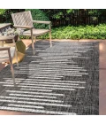 Zolak Berber Stripe Geometric Black/Ivory 5 ft. x 8 ft. Indoor/Outdoor Area Rug