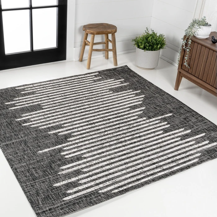 Jonathan Y SANTA MONICA Black SMB124E 6ft.7in. Square Rug
