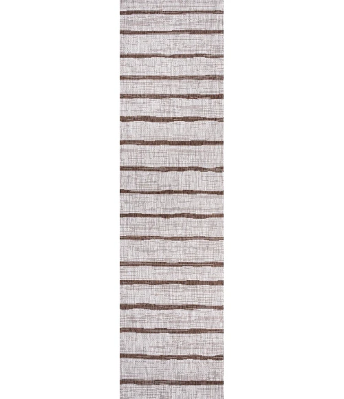 Colonia Berber Stripe Beige/Brown 2 ft. x 10 ft. Indoor/Outdoor Runner Rug