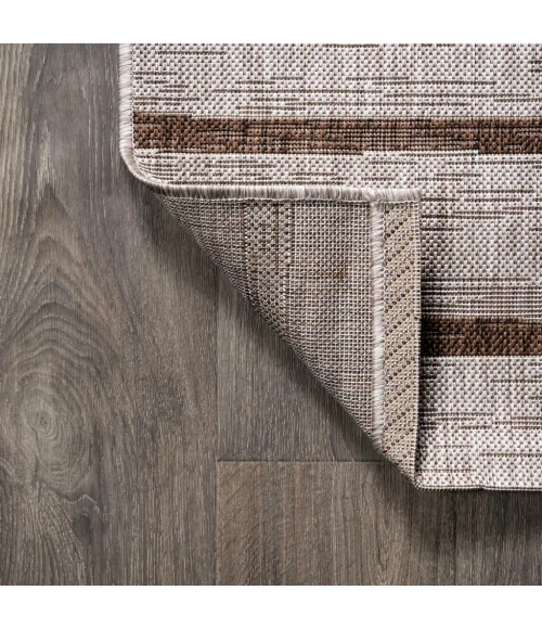 Colonia Berber Stripe Beige/Brown 2 ft. x 10 ft. Indoor/Outdoor Runner Rug