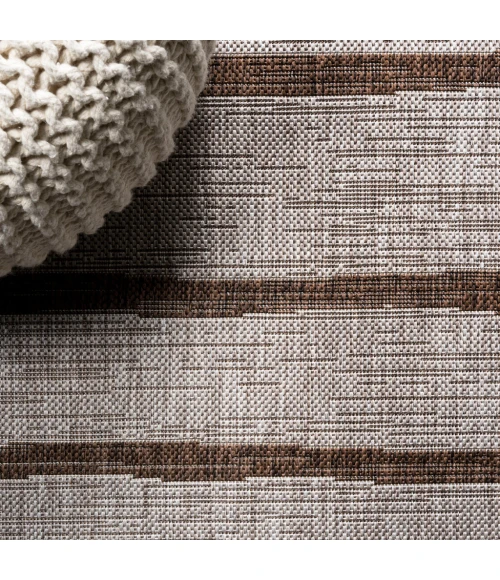 Colonia Berber Stripe Beige/Brown 2 ft. x 10 ft. Indoor/Outdoor Runner Rug