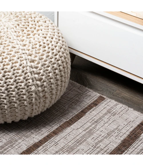 Colonia Berber Stripe Beige/Brown 2 ft. x 10 ft. Indoor/Outdoor Runner Rug