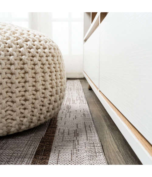 Colonia Berber Stripe Beige/Brown 2 ft. x 10 ft. Indoor/Outdoor Runner Rug