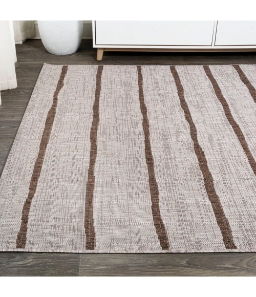 Colonia Berber Stripe Beige/Brown 8 ft. x 10 ft. Indoor/Outdoor Area Rug