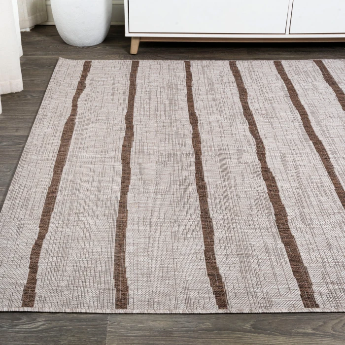 Colonia Berber Stripe Beige/Brown 4 ft. x 6 ft. Indoor/Outdoor Area Rug