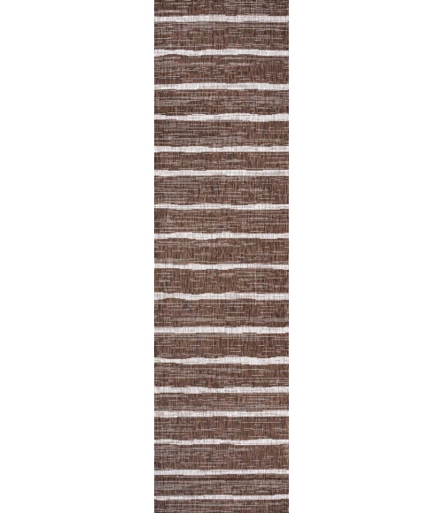 Colonia Berber Stripe Brown/Beige 2 ft. x 10 ft. Indoor/Outdoor Runner Rug