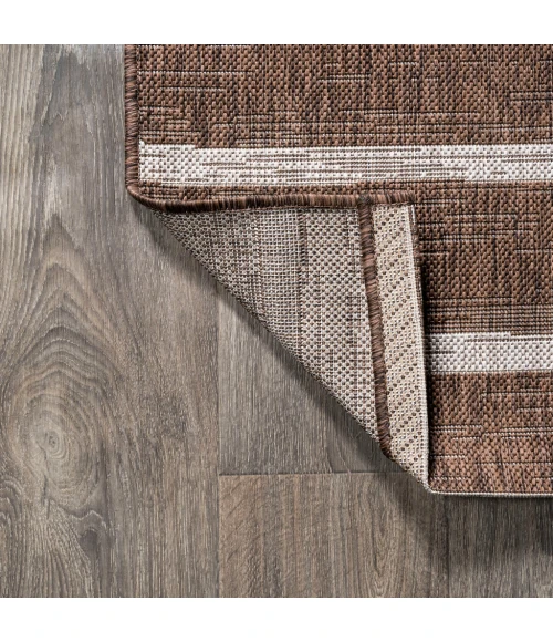 Colonia Berber Stripe Brown/Beige 2 ft. x 10 ft. Indoor/Outdoor Runner Rug