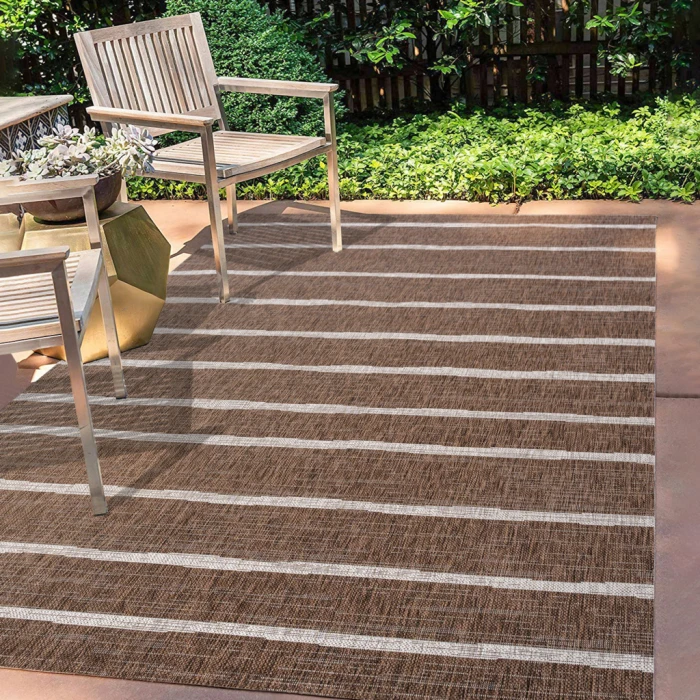 Colonia Berber Stripe Brown/Beige 4 ft. x 6 ft. Indoor/Outdoor Area Rug
