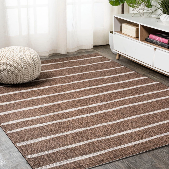 Colonia Berber Stripe Brown/Beige 4 ft. x 6 ft. Indoor/Outdoor Area Rug