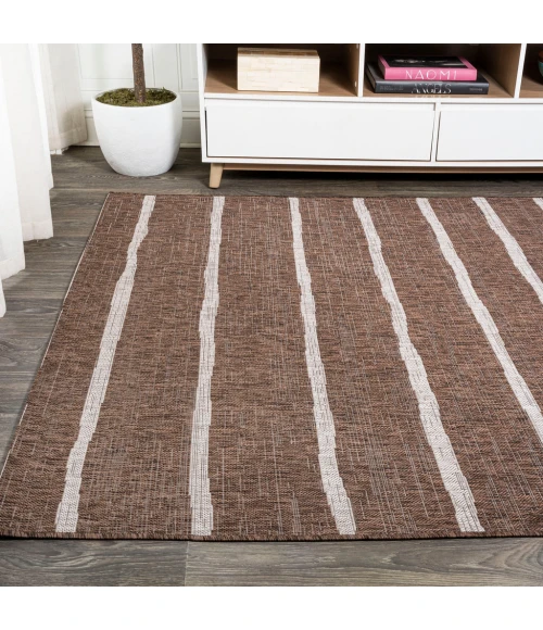 Colonia Berber Stripe Brown/Beige 5 ft. x 8 ft. Indoor/Outdoor Area Rug