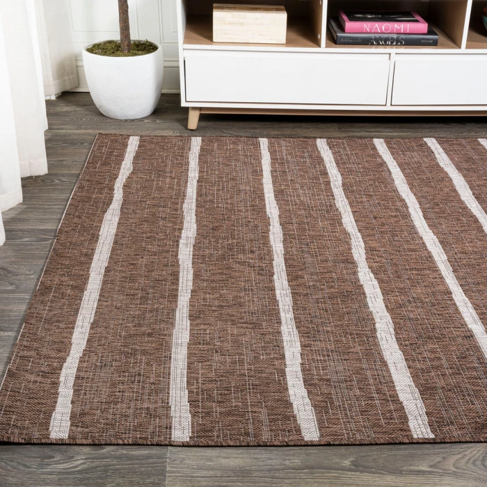Colonia Berber Stripe Brown/Beige 4 ft. x 6 ft. Indoor/Outdoor Area Rug