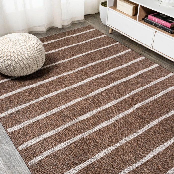 Colonia Berber Stripe Brown/Beige 4 ft. x 6 ft. Indoor/Outdoor Area Rug
