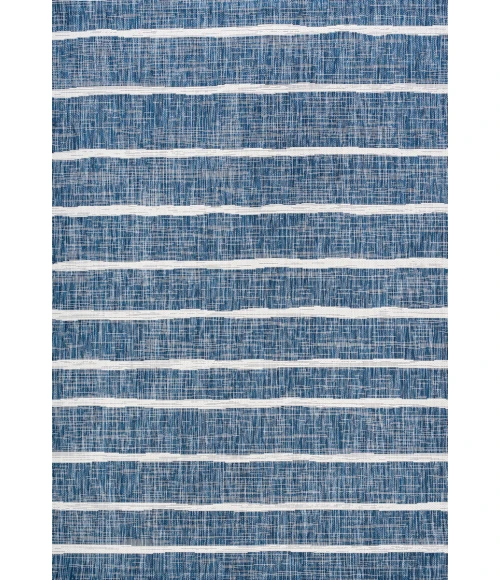 Colonia Berber Stripe Blue/Ivory 5 ft. x 8 ft. Indoor/Outdoor Area Rug