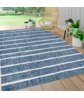 Colonia Berber Stripe Blue/Ivory 5 ft. x 8 ft. Indoor/Outdoor Area Rug