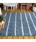 Colonia Berber Stripe Blue/Ivory 5 ft. x 8 ft. Indoor/Outdoor Area Rug