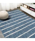 Colonia Berber Stripe Blue/Ivory 5 ft. x 8 ft. Indoor/Outdoor Area Rug