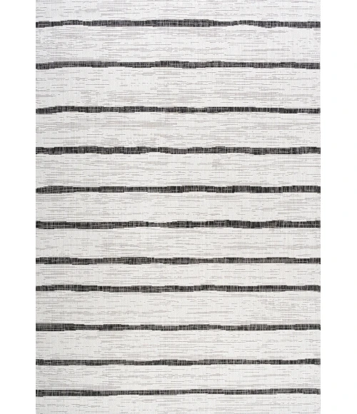Colonia Berber Stripe Ivory/Black 5 ft. x 8 ft. Indoor/Outdoor Area Rug