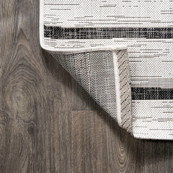 Colonia Berber Stripe Ivory/Black 4 ft. x 6 ft. Indoor/Outdoor Area Rug