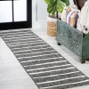 Jonathany Santa Monica SMB125E Black/Ivory Area Rug 2 ft. 2 in. X 8 ft. Runner