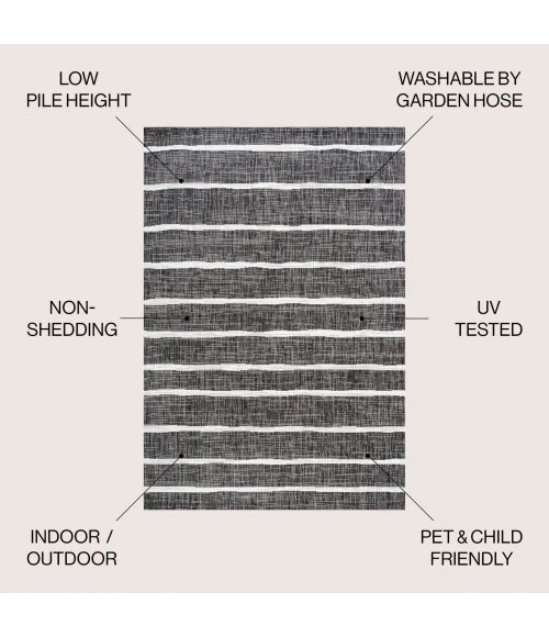 Jonathan Y SANTA MONICA Black SMB125E 6ft. X 9ft. Rect. Rug