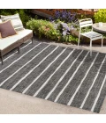 Colonia Berber Stripe Black/Ivory 5 ft. x 8 ft. Indoor/Outdoor Area Rug