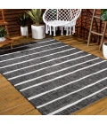 Colonia Berber Stripe Black/Ivory 5 ft. x 8 ft. Indoor/Outdoor Area Rug