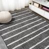 Jonathany Santa Monica SMB125E Black/Ivory Area Rug 5 ft. 2 in. X 7 ft. 5 in. Rectangle