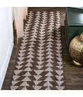 Andratx Modern Tribal Geometric Brown/Beige 2 ft. x 10 ft. Indoor/Outdoor Runner Rug