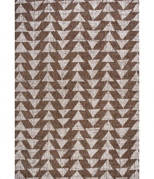 Andratx Modern Tribal Geometric Brown/Beige 8 ft. x 10 ft. Indoor/Outdoor Area Rug