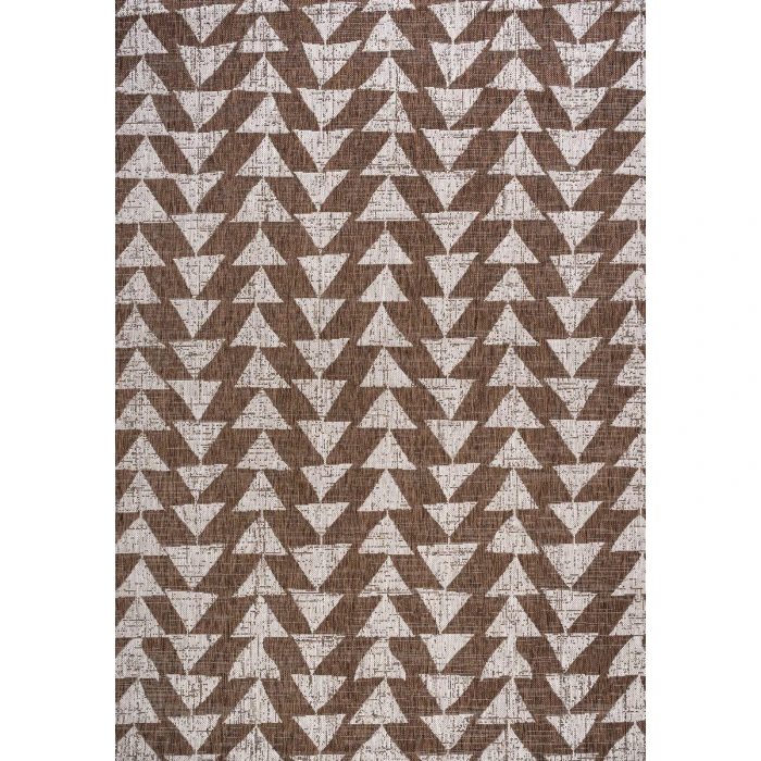 Andratx Modern Tribal Geometric Brown/Beige 5 ft. x 8 ft. Indoor/Outdoor Area Rug