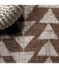 Andratx Modern Tribal Geometric Brown/Beige 2 ft. x 10 ft. Indoor/Outdoor Runner Rug