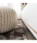 Andratx Modern Tribal Geometric Brown/Beige 2 ft. x 10 ft. Indoor/Outdoor Runner Rug