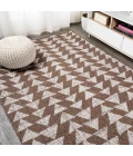 Andratx Modern Tribal Geometric Brown/Beige 8 ft. x 10 ft. Indoor/Outdoor Area Rug