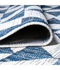 Andratx Modern Tribal Geometric Blue/Ivory 2 ft. x 10 ft. Indoor/Outdoor Runner Rug
