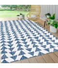 Andratx Modern Tribal Geometric Blue/Ivory 4 ft. x 6 ft. Indoor/Outdoor Area Rug