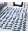 Andratx Modern Tribal Geometric Blue/Ivory 4 ft. x 6 ft. Indoor/Outdoor Area Rug