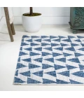 Andratx Modern Tribal Geometric Blue/Ivory 4 ft. x 6 ft. Indoor/Outdoor Area Rug