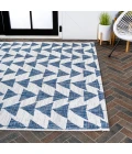 Andratx Modern Tribal Geometric Blue/Ivory 4 ft. x 6 ft. Indoor/Outdoor Area Rug