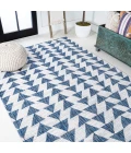 Andratx Modern Tribal Geometric Blue/Ivory 4 ft. x 6 ft. Indoor/Outdoor Area Rug