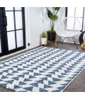 Andratx Modern Tribal Geometric Blue/Ivory 4 ft. x 6 ft. Indoor/Outdoor Area Rug