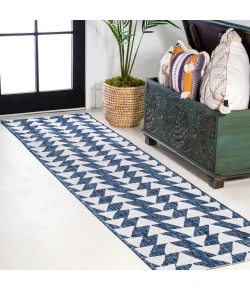 Jonathany Santa Monica SMB126C Ivory/Blue Area Rug 2 ft. 2 in. X 8 ft. Runner