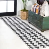 Jonathany Santa Monica SMB126D Ivory/Black Area Rug 2 ft. 2 in. X 10 ft. Runner
