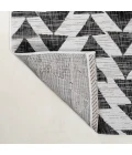 Andratx Modern Tribal Geometric Ivory/Black 2 ft. x 10 ft. Indoor/Outdoor Runner Rug