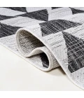 Andratx Modern Tribal Geometric Ivory/Black 2 ft. x 10 ft. Indoor/Outdoor Runner Rug