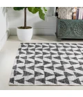 Andratx Modern Tribal Geometric Ivory/Black 8 ft. x 10 ft. Indoor/Outdoor Area Rug