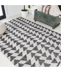 Andratx Modern Tribal Geometric Ivory/Black 8 ft. x 10 ft. Indoor/Outdoor Area Rug