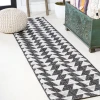 Jonathany Santa Monica SMB126E Black/Ivory Area Rug 2 ft. 2 in. X 10 ft. Runner