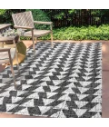 Andratx Modern Tribal Geometric Black/Ivory 5 ft. x 8 ft. Indoor/Outdoor Area Rug